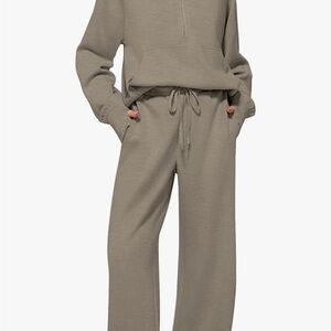 Women's Wide Leg Jumpsuit - Taupe